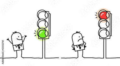 green & red light