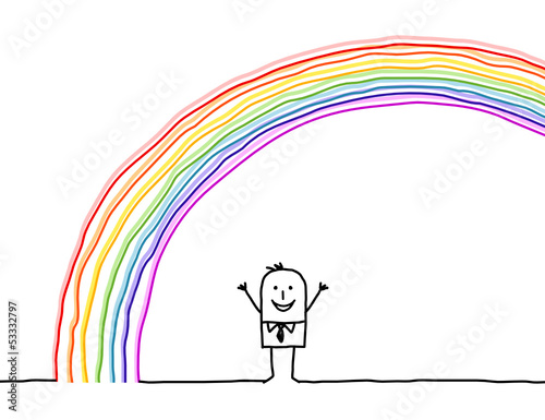 man & rainbow