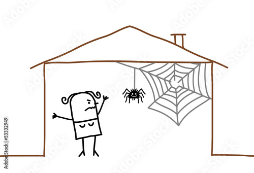 woman & spider web