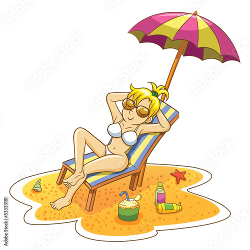 waman on the beach.