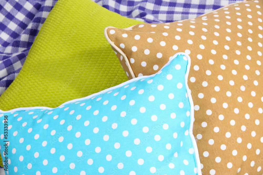 Fototapeta premium Three various pillows close-up