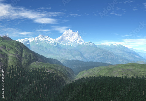 Mountain Fantasy Landscape - Computer Artwork