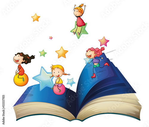 A book with children playing