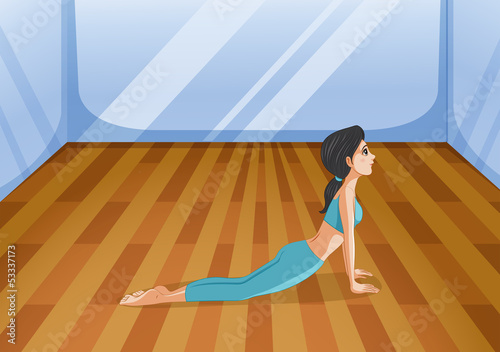 A girl doing yoga