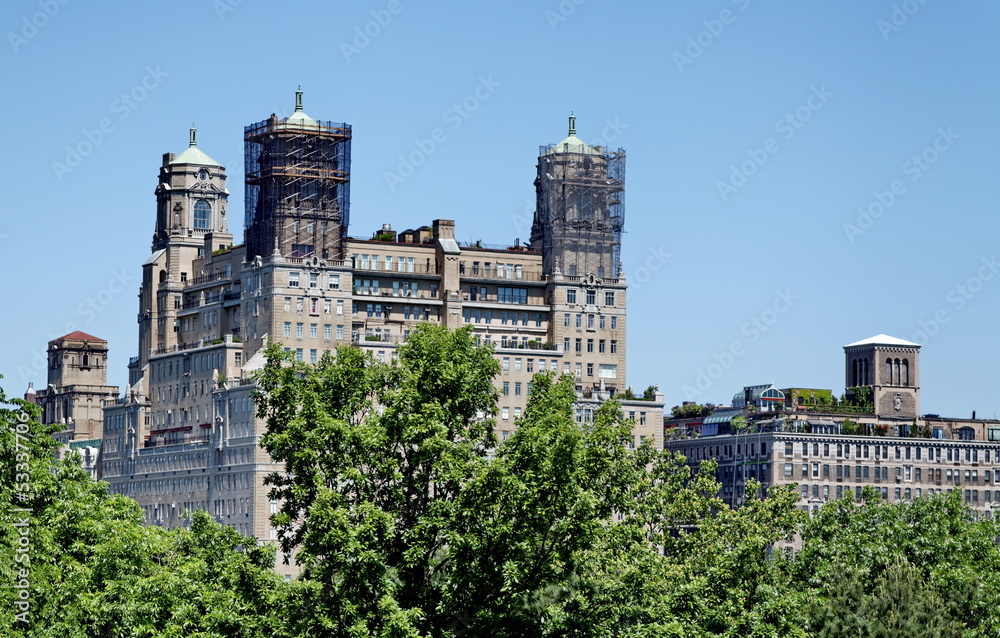 buildings et arbres verts. New York