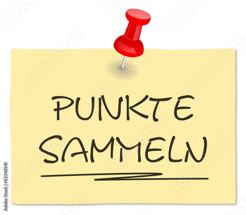 Zettel gelb Punkte sammeln