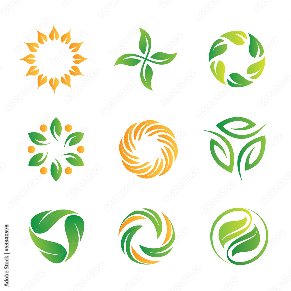Nature loop logos and icons template Nature loop logos and icons template