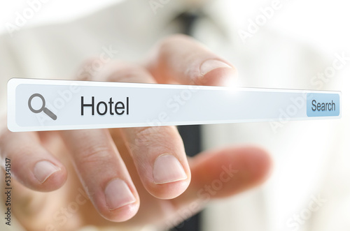 Word Hotel written in search bar photo