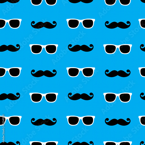 Wallpaper Mural Sunglasses&moustache pattern Torontodigital.ca
