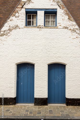 Two blue wooden door - Brugge, Belgium. © Doin Oakenhelm