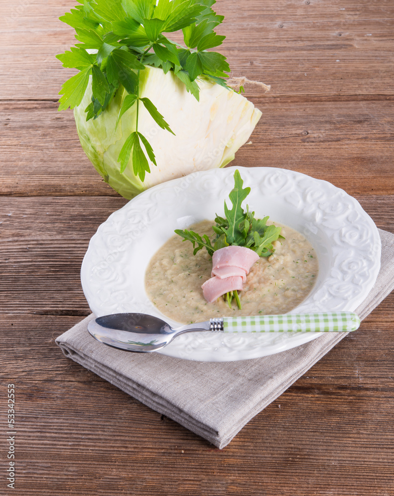 cabbage soup with Arugula and prosciutto cabbage soup with Arugula and prosciutto