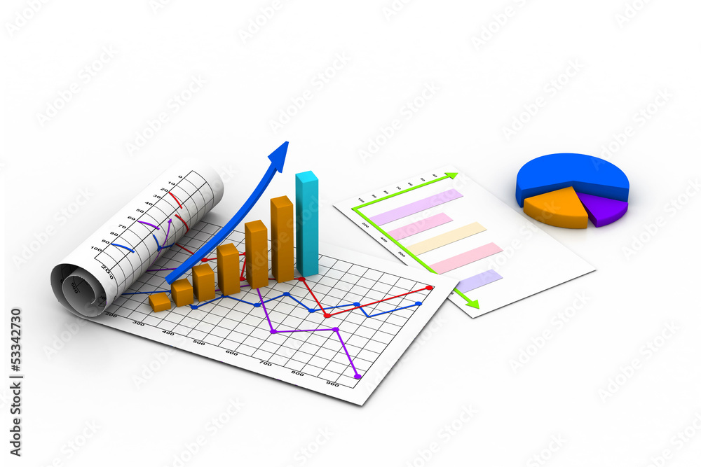 Business graph with chart Business graph with chart