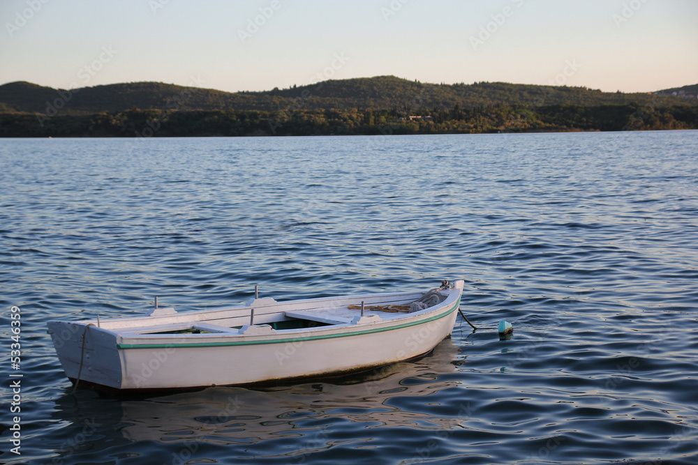 fishing boat on the sea at the evening fishing boat on the sea at the evening