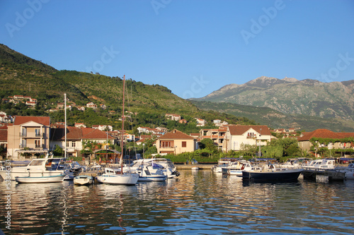 View of yacht harbor in Tivat