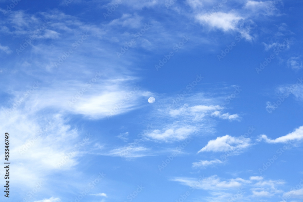 Fototapeta premium Blue sky with the moon