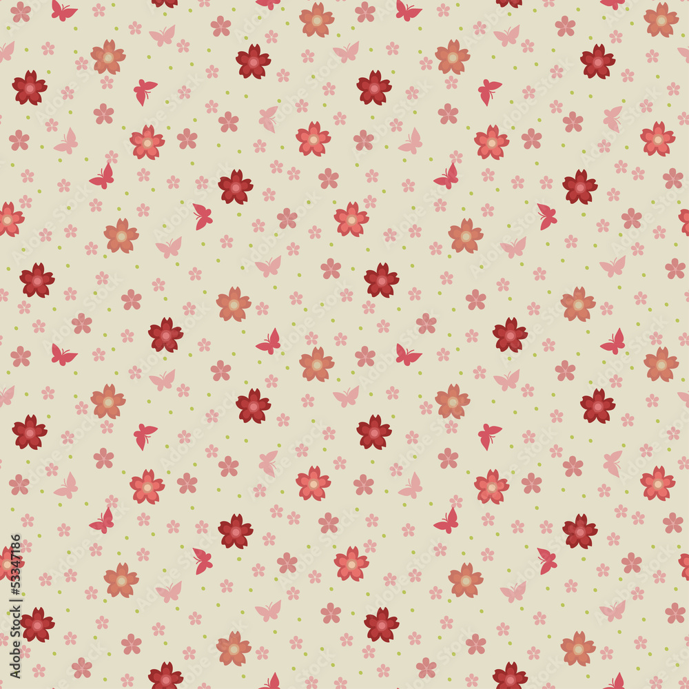 Seamless pattern of sakura blossoms.