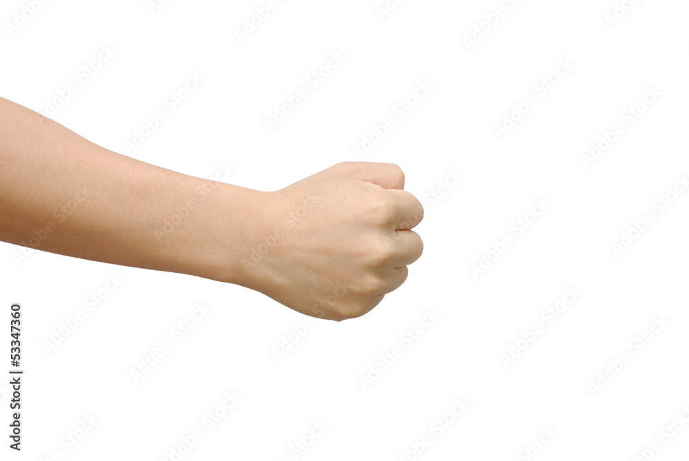 rock paper scissors, rock hand, isolated on white