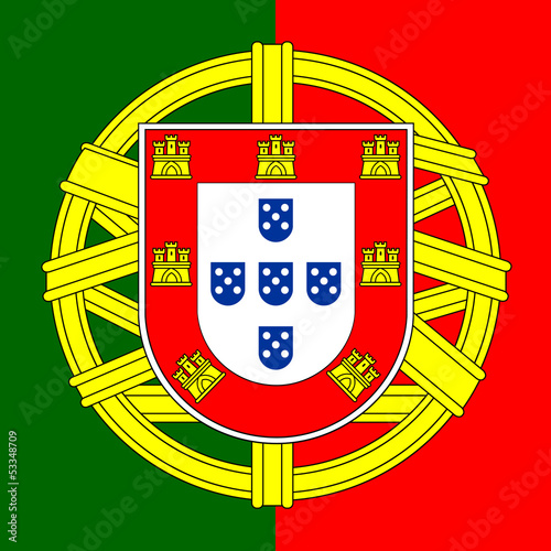 Portugal flag coat of arms, Portuguese shield photo