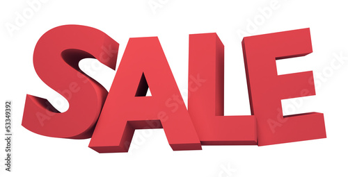 big 3D SALE word with clipping path