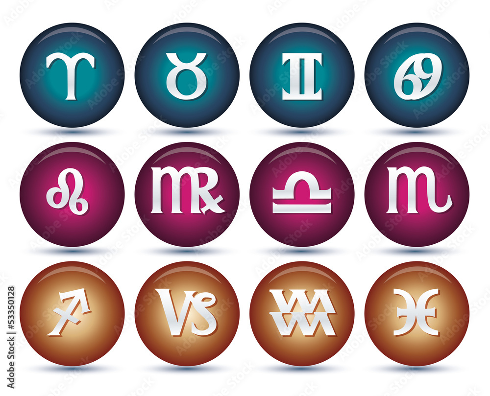Set of zodiac signs, vector Set of zodiac signs, vector