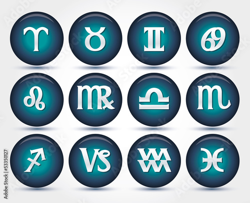 Set of zodiac signs, vector
