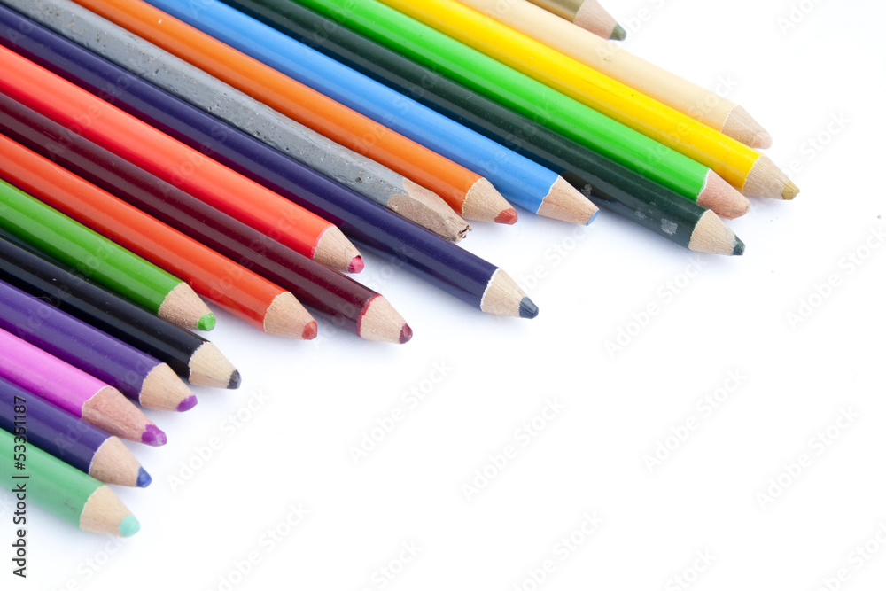 Fototapeta premium Color Pencils on Isolated White Background