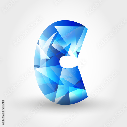 blue crystalline letter C