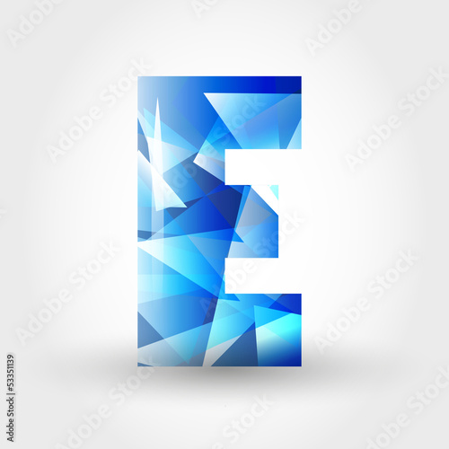 blue crystalline letter E