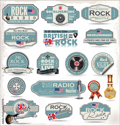 Rock music radio station labels