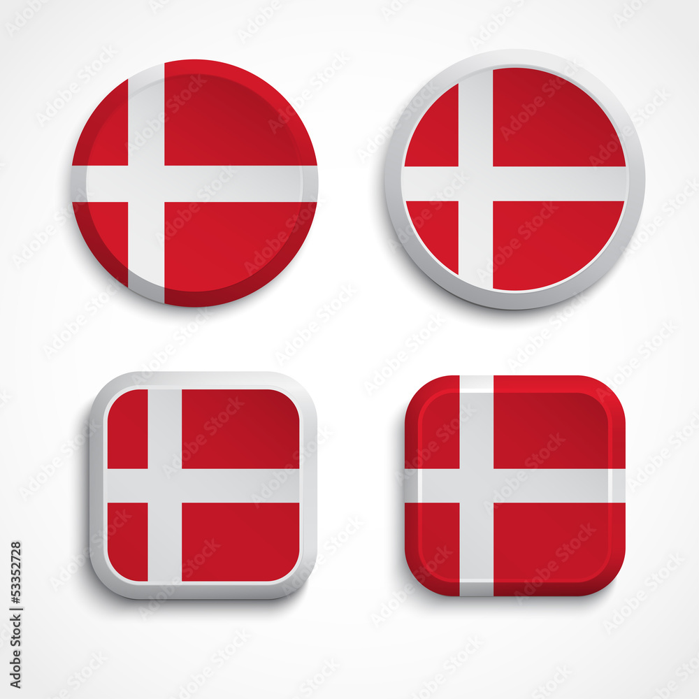 Obraz premium Denmark flag buttons
