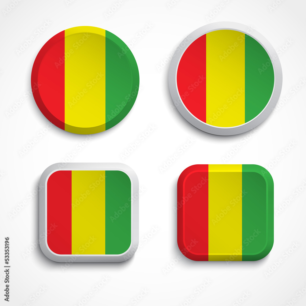 Fototapeta premium Guinea flag buttons