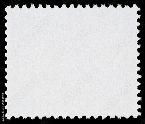 Blank Postage Stamp on Black Background