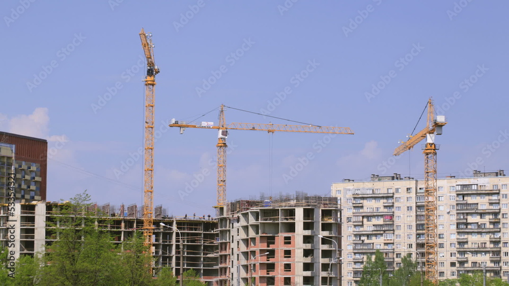 Construction of building. Time lapse. Construction of building. Time lapse.