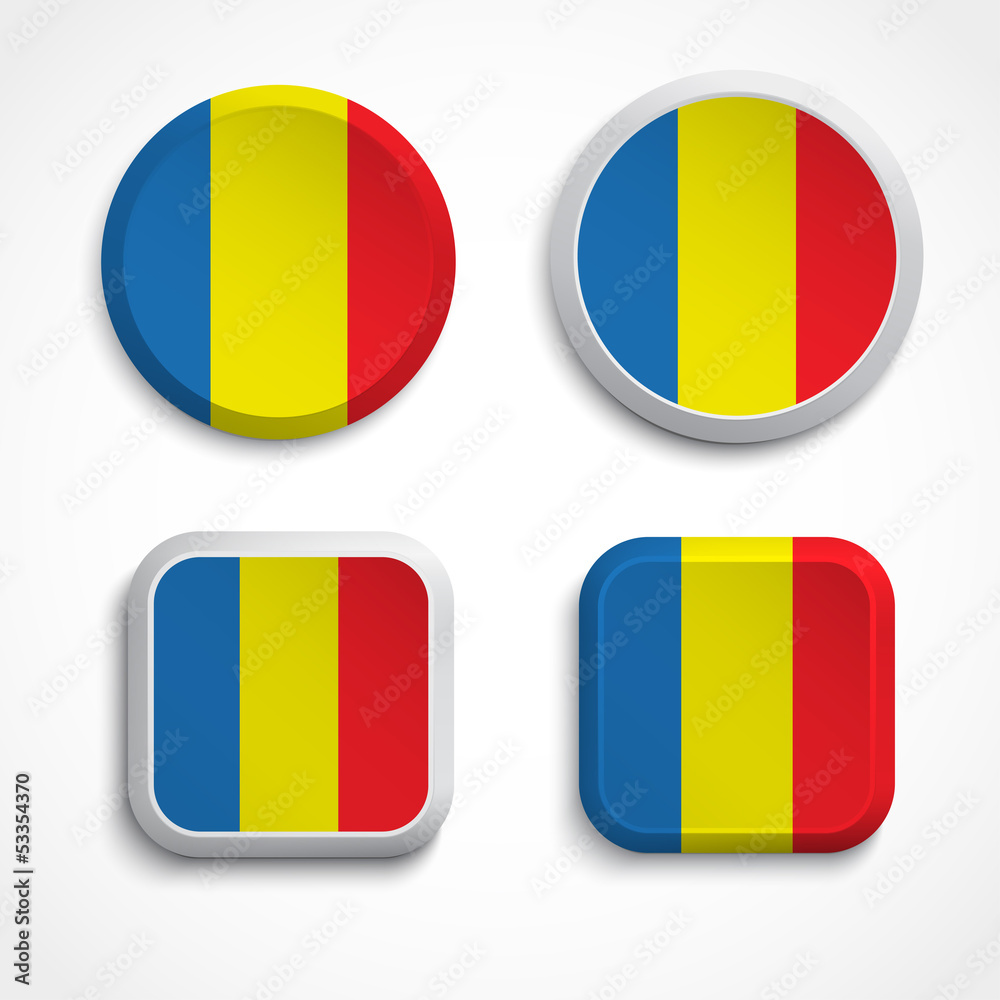 Romania flag buttons Romania flag buttons