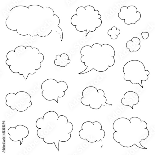 Vector Illustration of Hand-drawn Speech Bubbles
