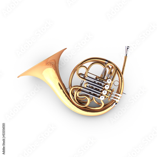 3D french horn cor instrument
