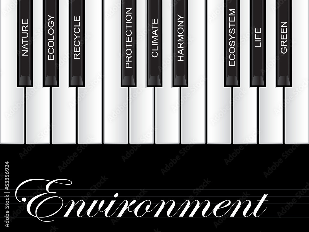 Fototapeta premium Conceptual environment piano piano word cloud