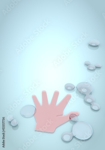 3d render of a glossy hand sign