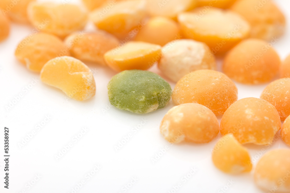 peas on a white background. macro peas on a white background. macro