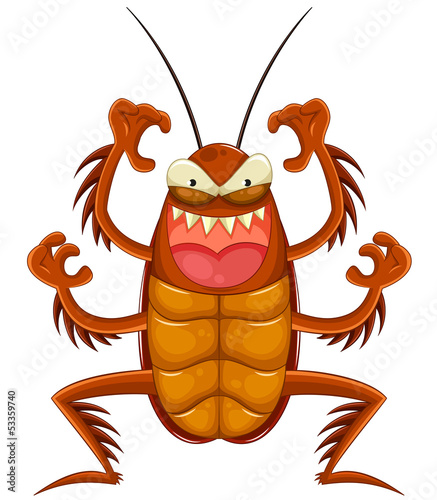 scary cartoon cockroach