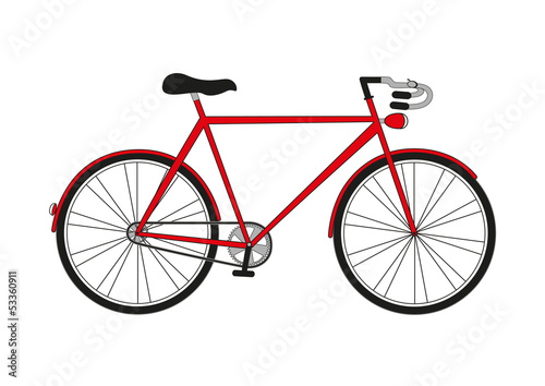 Illustration bicycle on a white background