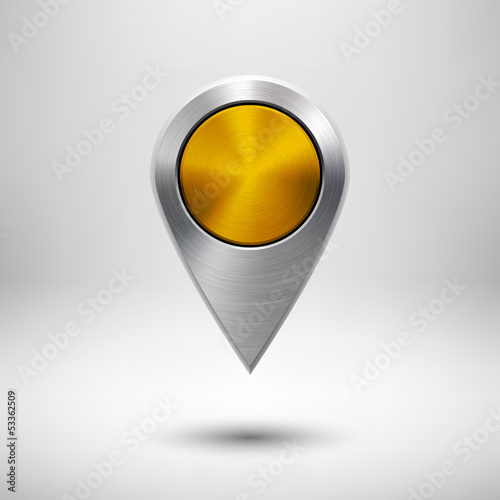 Free Download Technology Map Pointer with Gold Metal Texture - GFXLoad