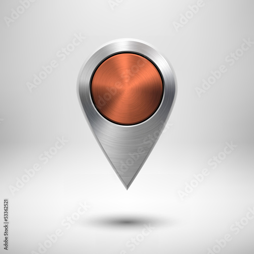 Technology Map Pointer with Bronze Metal Texture