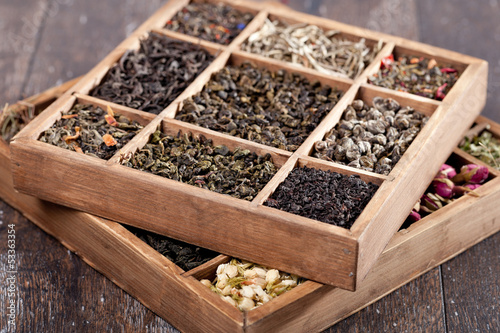 assortment of dry tea