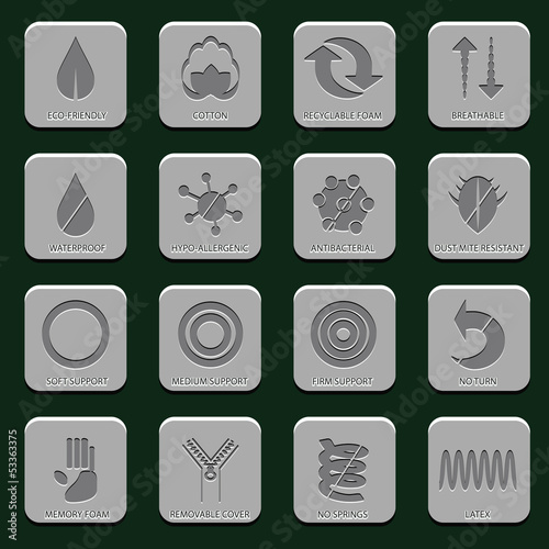 gray mattress icons