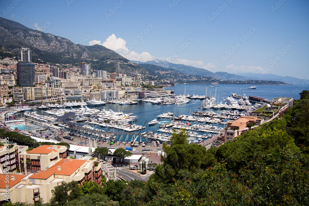Monaco, Monte Carlo Ausblick auf Hafen