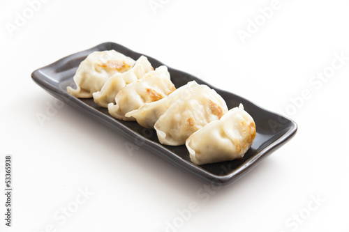 Japanese Dumplings with white background