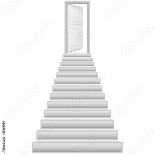 Steps with door