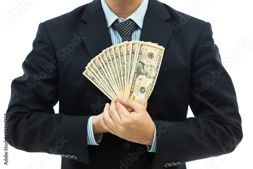 Businessman holding money