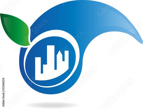 Logo, Tropfen, Ecopolis, Stadt Zukunft